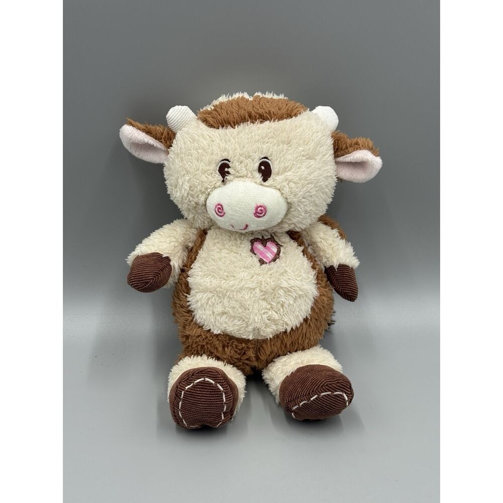 First & Main Cow Brown and White Plush 10” Stuffed Animal